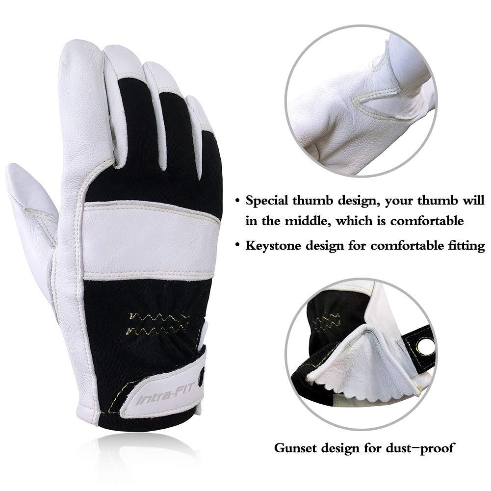 Intra-FIT TIG Welding Gloves, Premium Grain Goatskin, Spark-resistant Nomex Back, with Kevlar Stitching(1 Pair)